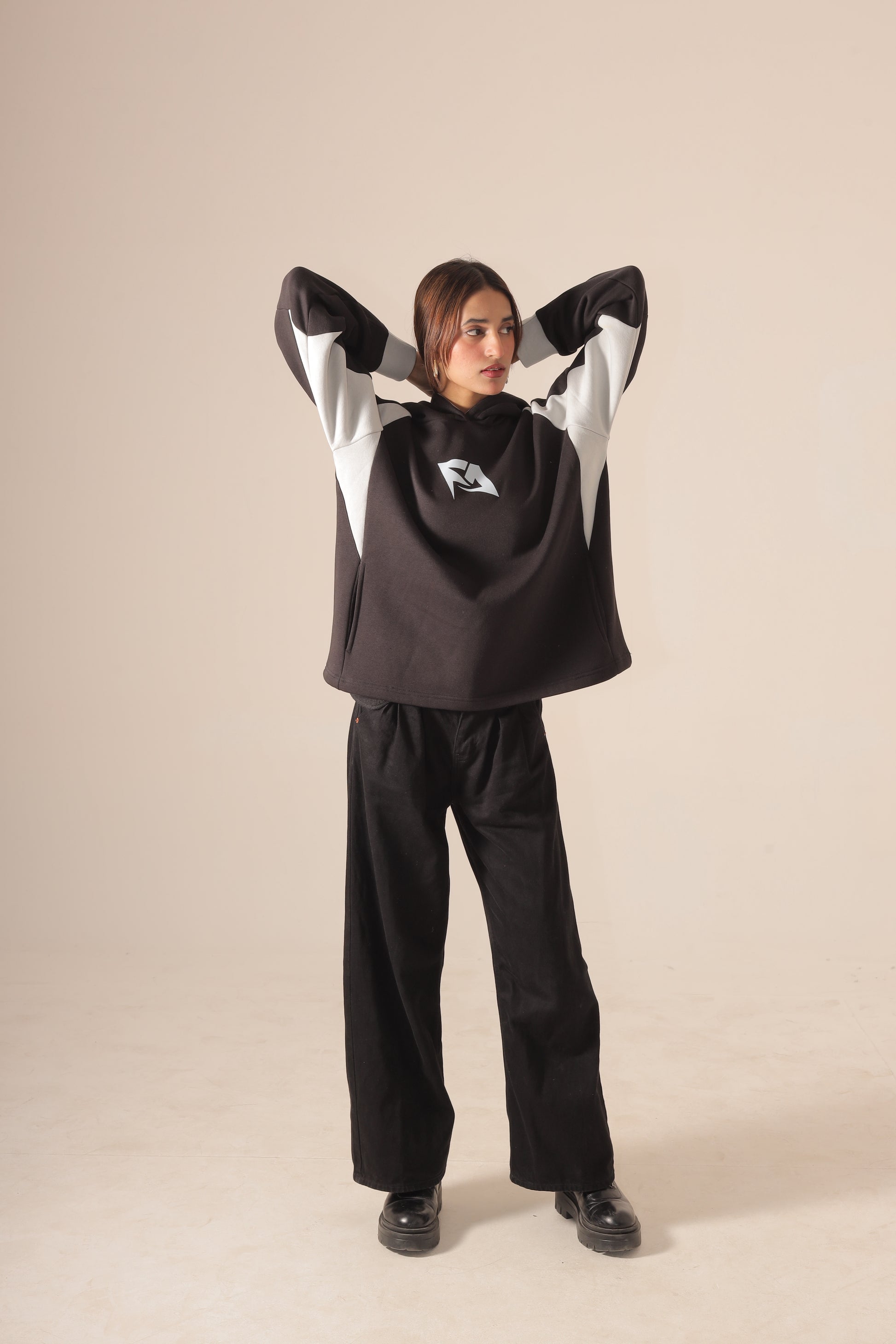 Black & Grey Unisex Oversize Hoodie V1