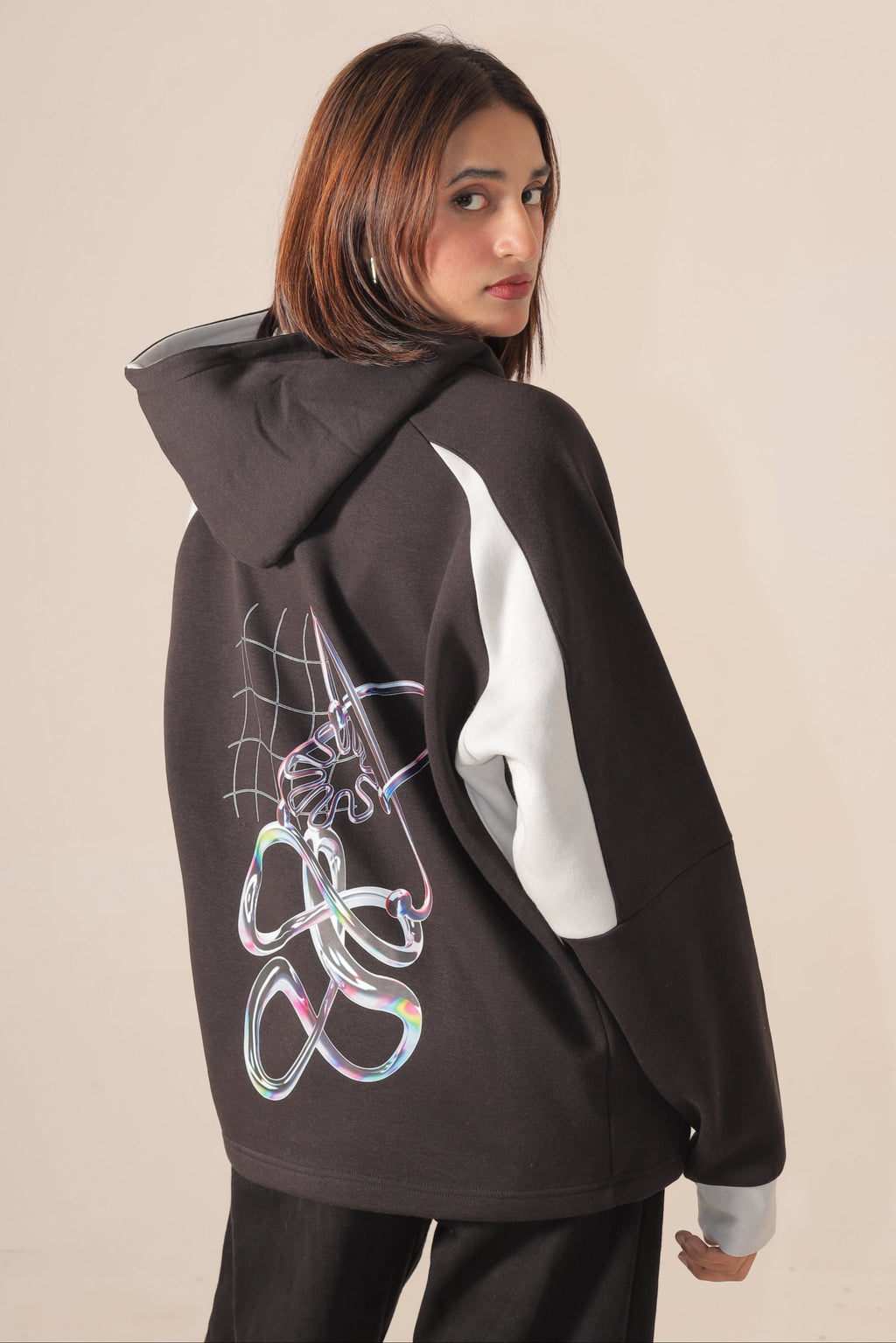 Black & Grey Unisex Oversize Hoodie V1