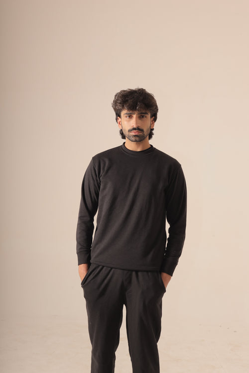 Black Premium Terry Co-ord Set