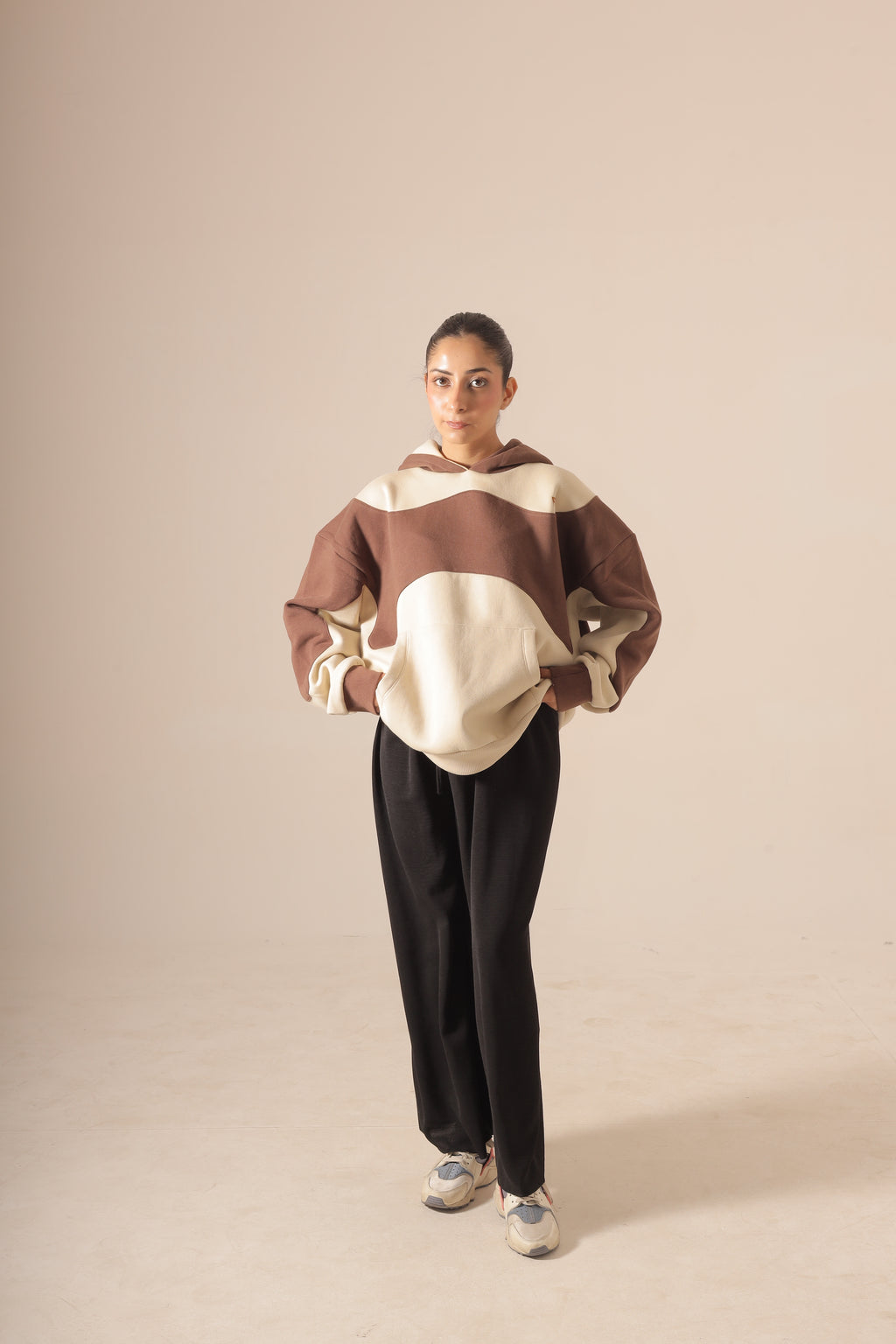 Brown & Beige Unisex Oversize Hoodie V2