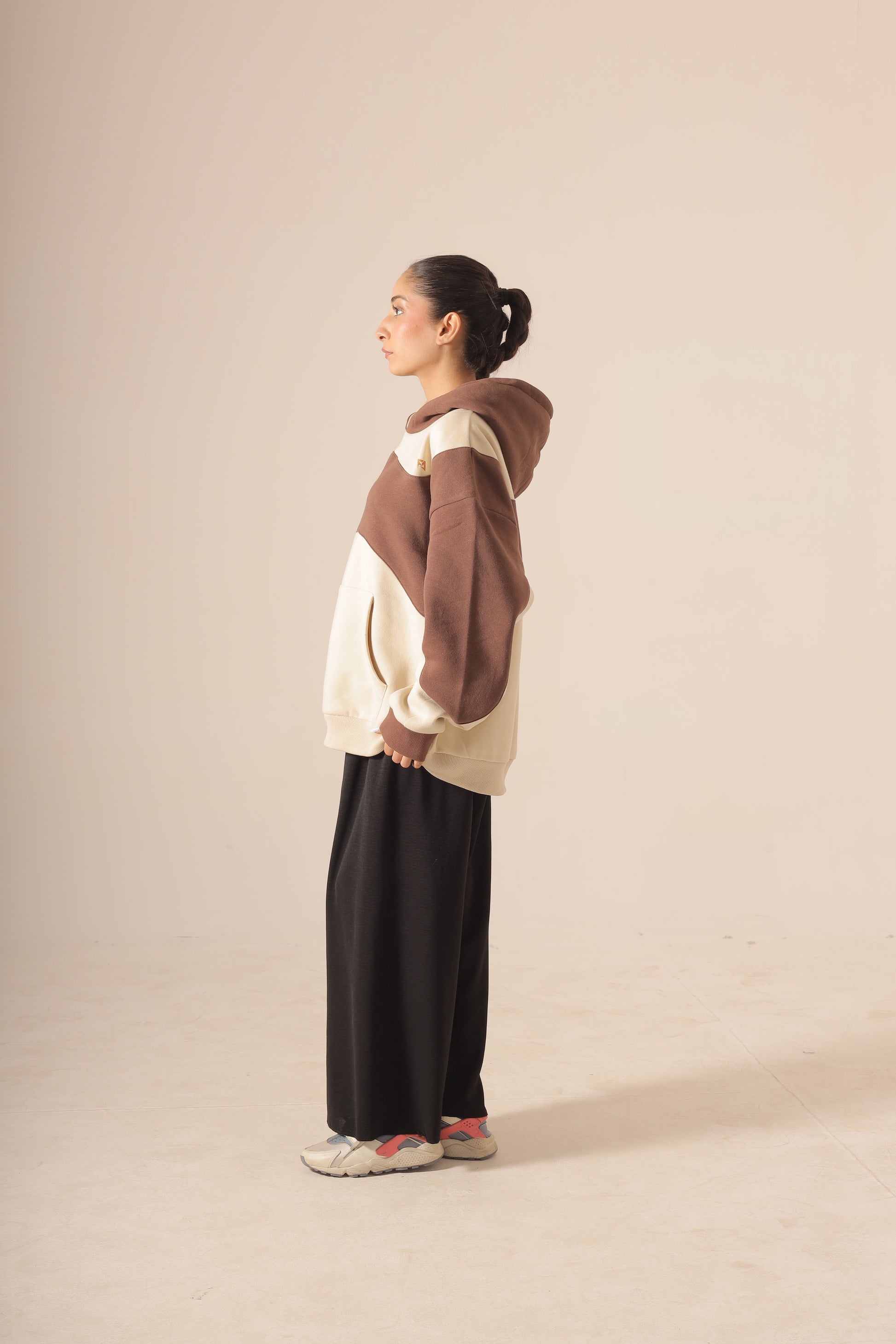 Brown & Beige Unisex Oversize Hoodie V2