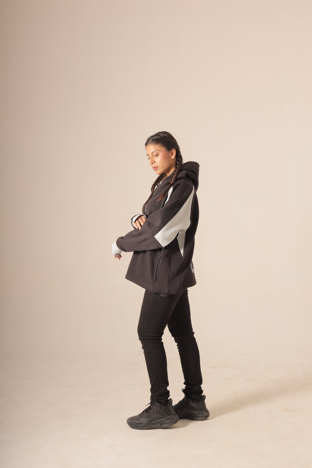 Black & Grey Unisex Oversize Hoodie V2