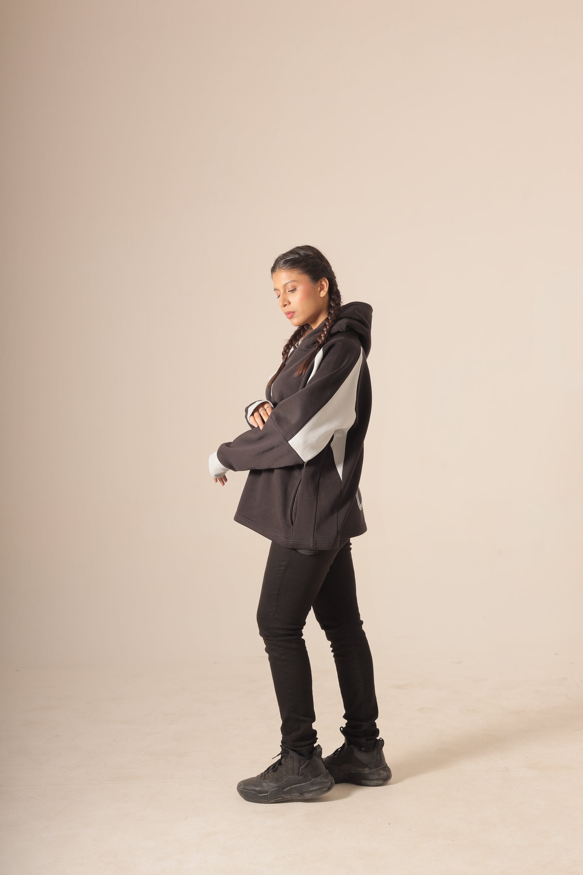 Black & Grey Unisex Oversize Hoodie V2