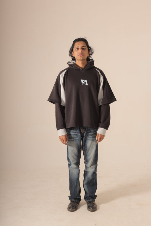 Black & Grey Unisex Oversize Hoodie V1