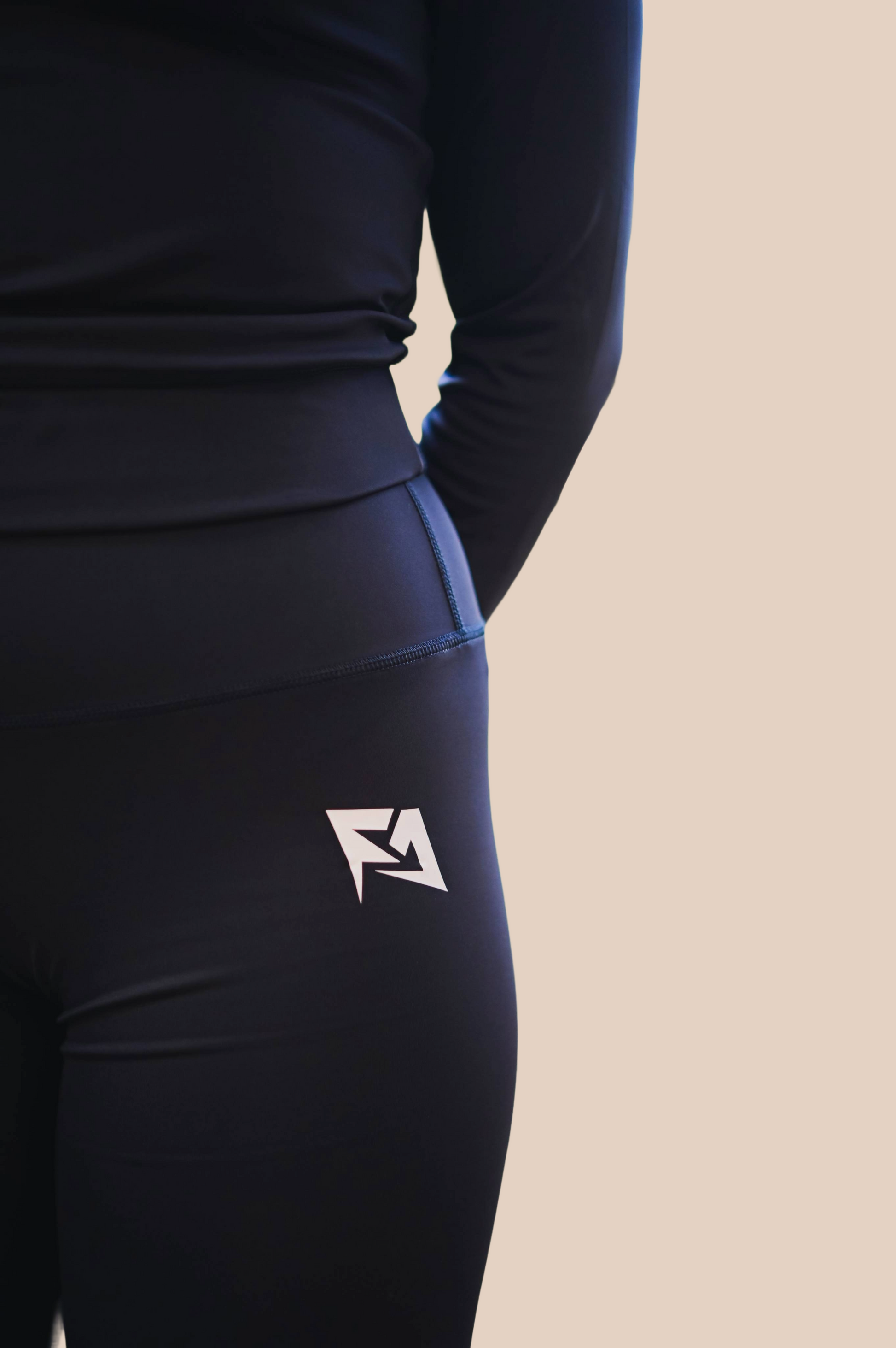 Navy Blue Seamless Crop 1/2 Zip & Leggings Combo